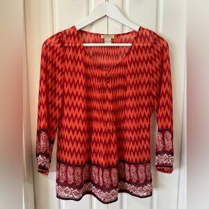 🌶️ Lucky Brand “Zig & Paisley” Blouse (Size Small)